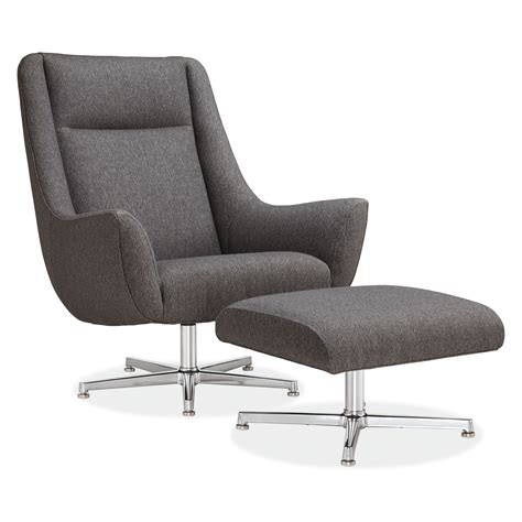 Charles Swivel Chair & Ottoman with Aluminum Base - Modern Accent & Lounge Chairs - Modern ...