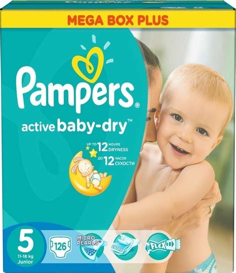 Pampers Active Baby Dry Mega Box Plus No5 (11-18kg) 126 τμχ | Skroutz.gr