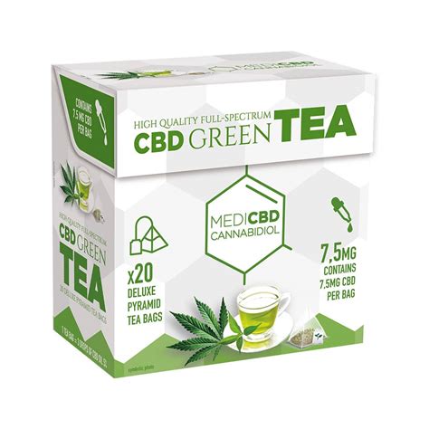 7.5mg CBD Green Tea (Box of 20 Pyramid Teabags) | Multitrance