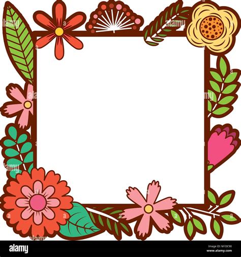 frame from wild flowers greeting card template design Stock Vector Image & Art - Alamy