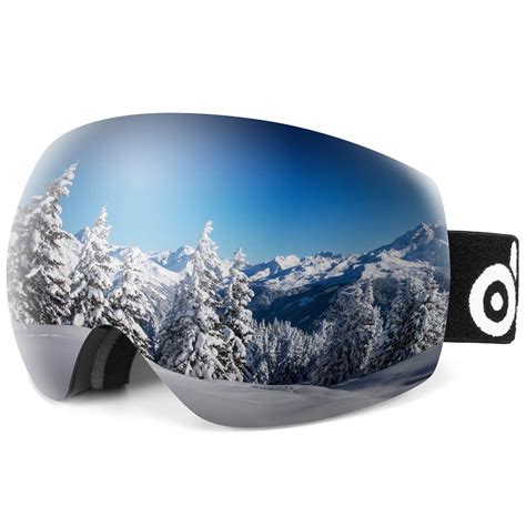 Snowboarding Odoland Large Spherical Frameless Ski Goggles for Men and Women Snowmobile S2 OTG ...