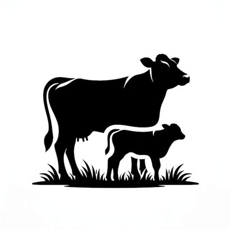 Cow and Calf silhouette | Premium AI-generated image