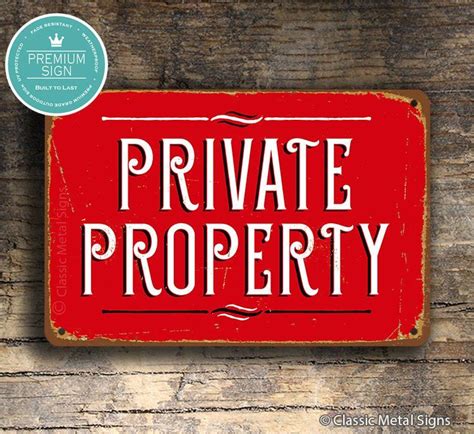 PRIVATE PROPERTY SIGN, Vintage Style Private Property Sign, Private ...