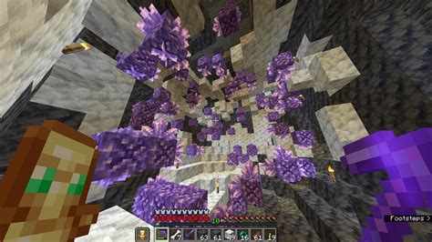 I found this REALLY REALLY big amethyst geode. I cleared out all of the amethyst blocks and ...