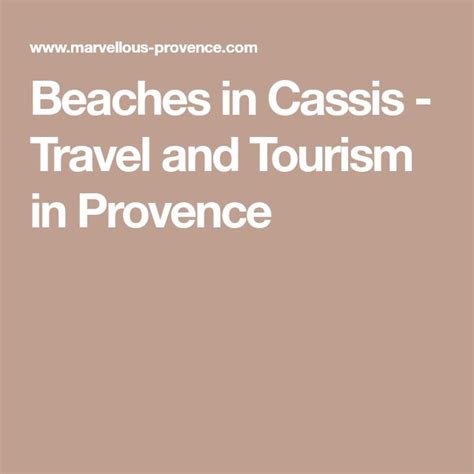 Beaches in Cassis - Travel and Tourism in Provence | Travel and tourism ...