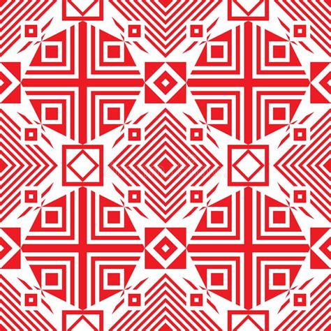 Seamless Traditional Geometric Pattern. Red and White Stock Vector ...