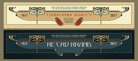 Vintage banner template vector material 09 free download