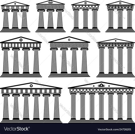 Set of ancient greek architecture with columns Vector Image