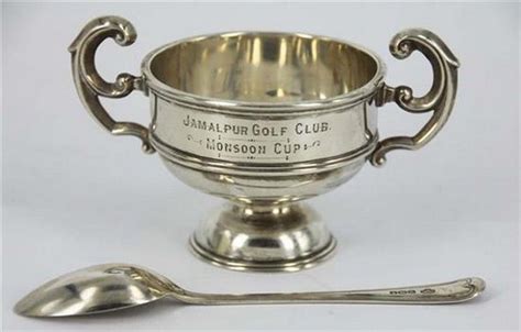 Miniature Colonial Silver Cup and Spoon with Engravings - Mugs, Cups & Goblets - Silver