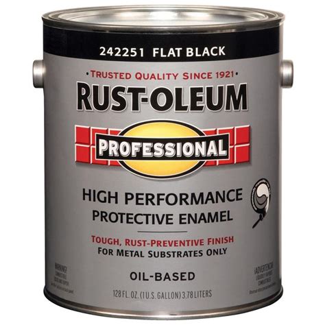 Rust-Oleum Professional Black Flat Oil-based Enamel Interior/Exterior Paint (Actual Net Contents ...