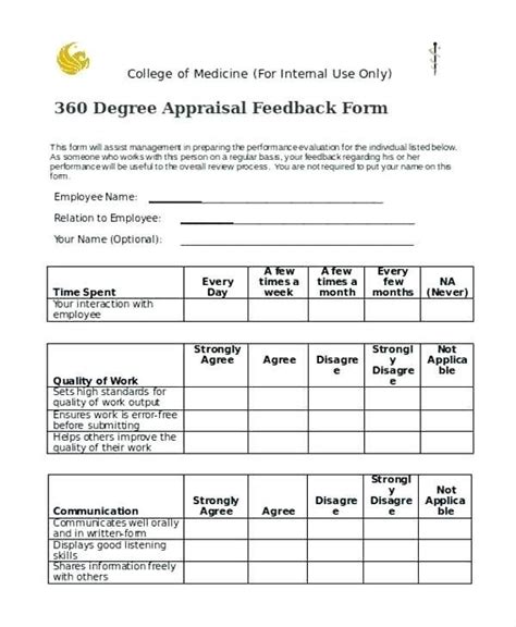 360 Degree Feedback Form Template Check more at http://www.glendalecommunity.ca/4670/360-degr ...