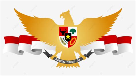 Garuda Pancasila Symbol Logo With Indonesian Flag Ribbon Garuda Pancasila Hari Kesaktian ...