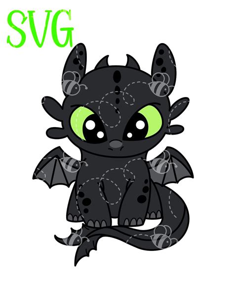 Toothless Baby Dragon SVG | Etsy Canada