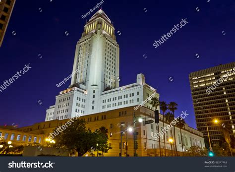 Los Angeles City Hall Nighttime Shot Stock Photo (Edit Now) 86247463