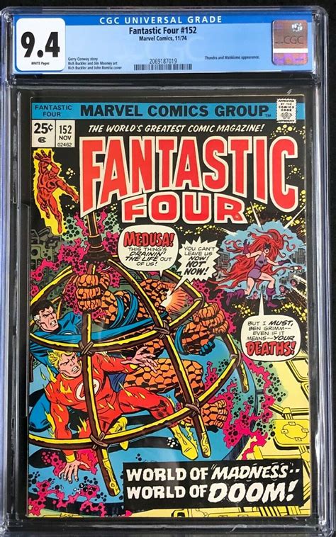 | Fantastic Four (1961) #152 CGC 9.4 white pages Thundra Mahkizmo ...