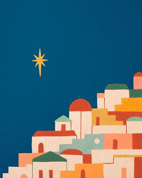 Town of Bethlehem Art Print Colorful Holiday Decor Modern - Etsy