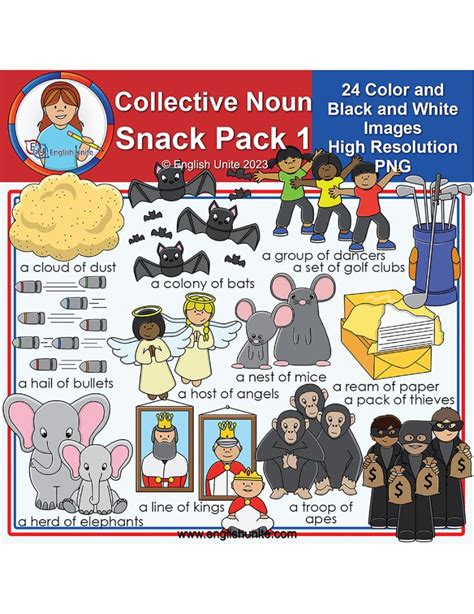 English Unite - Clip Art - Collective Nouns Snack Pack 1