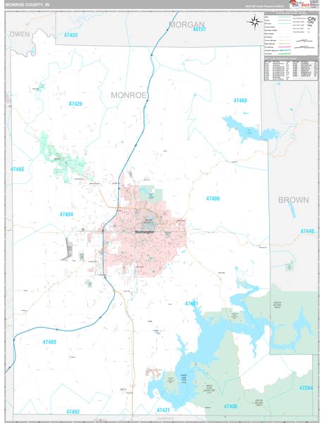 Monroe County, IN Wall Map Premium Style by MarketMAPS - MapSales