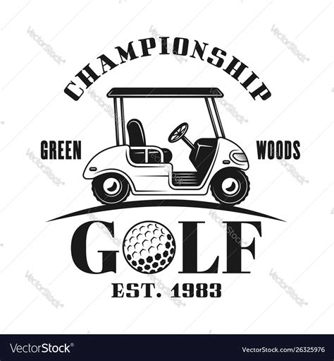 Golf cart emblem label badge or logo Royalty Free Vector