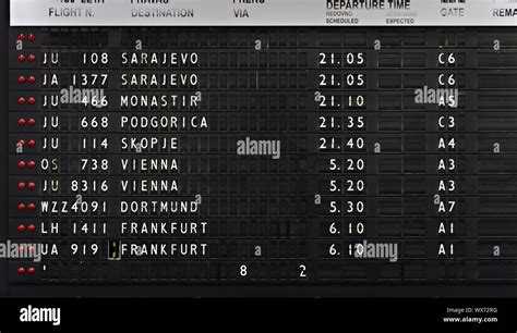 Split Flap Mechanical Departures Board Display on Nikola Tesla Airport ...