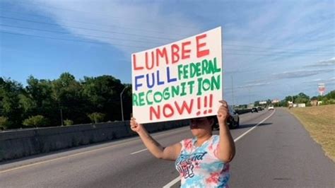 Group demonstrates on I-95 for federal recognition of Lumbee Tribe