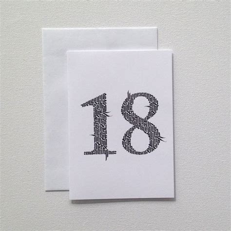 Items similar to Calligraphy 18 - 18th Birthday Card on Etsy