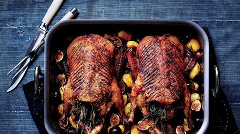 Roast Ducks with Potatoes, Figs, and Rosemary Recipe | Bon Appétit