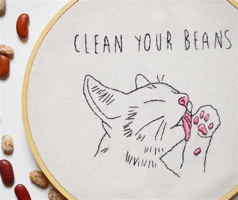 Cat Embroidery Pattern / Beginner Embroidery Pattern / Funny - Etsy