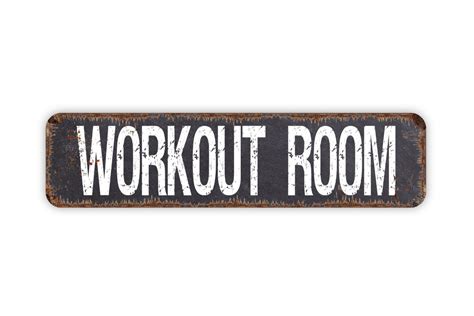 Workout Room Sign Gym Fitness Center Rustic Custom Metal | Etsy