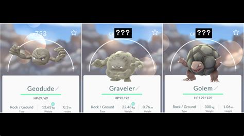 Pokemon Go Geodude(753) to Graveler To Golem EPIC!!!! Evolution - YouTube