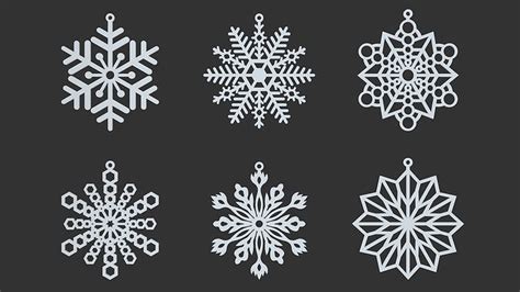 Snowflake Laser Cut 3D Set0002 3D model | CGTrader