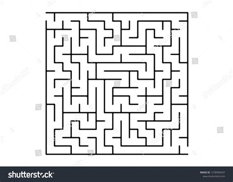 White Vector Template Black Maze Puzzle Stock Vector (Royalty Free ...