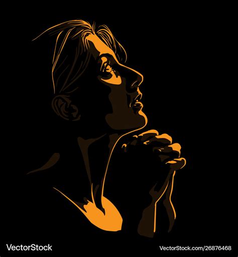 Black Woman Praying Silhouette Clip Art