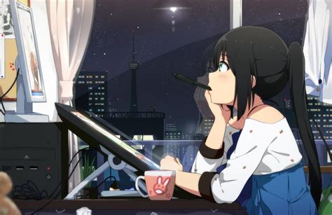 Cute Anime Girls Drinking Coffee Wallpapers - Wallpaper Cave