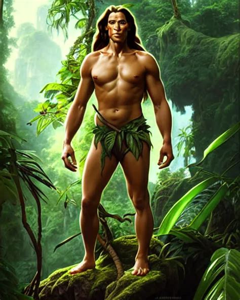 tarzan in the jungle, fantasy character portrait, | Stable Diffusion