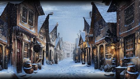 Pottermore Background: Diagon Alley at Christmas by xxtayce on DeviantArt