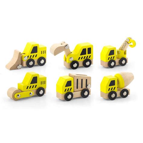 Nexus Wooden Construction Vehicles Set - Learn Play Nexus