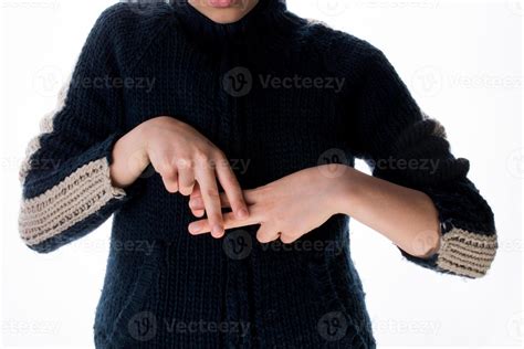 Hand making a gesture 14516140 Stock Photo at Vecteezy