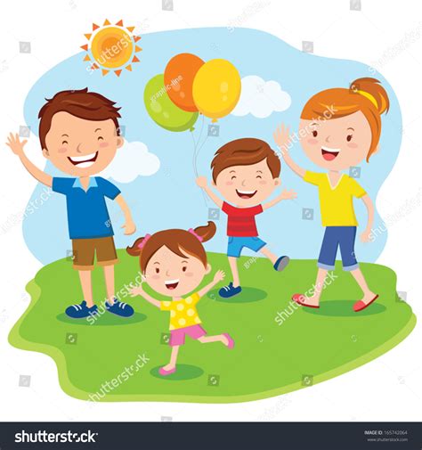 Family Day Happy Family Outing Fun Stock Vector 165742064 - Shutterstock