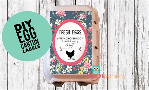 Egg Carton Labels - Gift for her - Egg sticker - floral style - Egg Label 6 eggs - Farmers ...