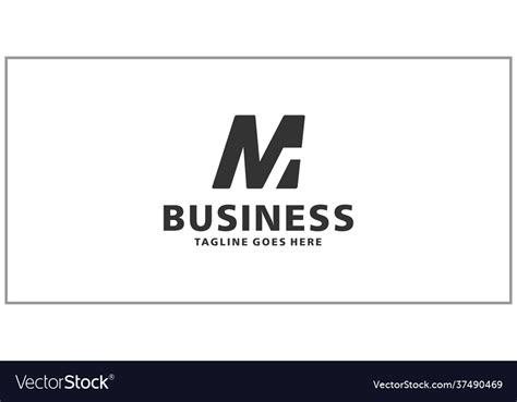 M a negative space logo design Royalty Free Vector Image