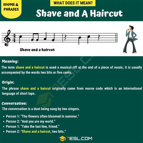 "Shave and a Haircut" Meaning, Origin and Examples • 7ESL