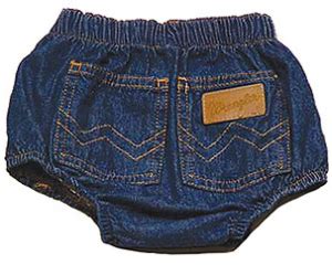 Wrangler Denim Diaper Cover | Baby bloomers outfit, Baby boy bloomers ...