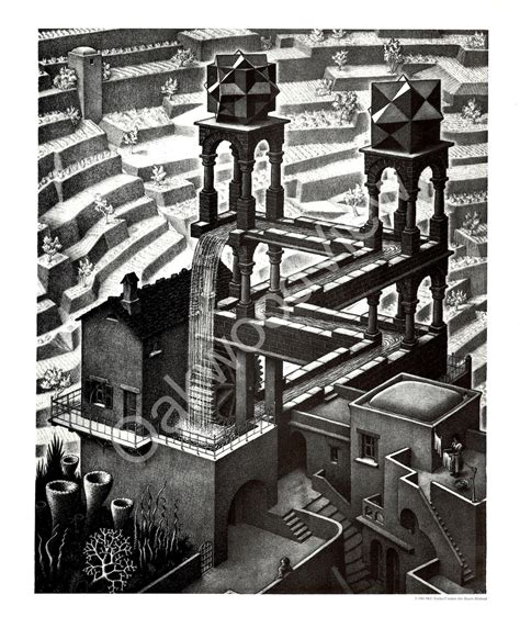 M. C. ESCHER Waterfall 1961 Poster Print Vintage 1993 | Etsy