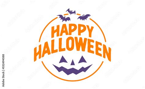 Happy Halloween logo lettering. Spooky badge design. Stock Vector ...