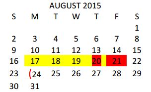 Harlingen High School - School District Instructional Calendar - Harlingen Cisd - 2015-2016