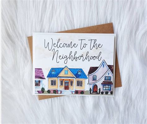 Welcome Neighbor Card Housewarming Gift New Home Card New House Card ...