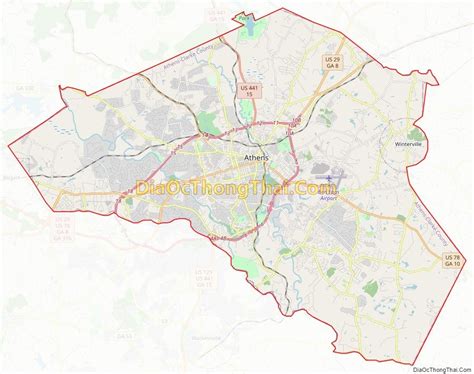 Map of Clarke County, Georgia - Thong Thai Real