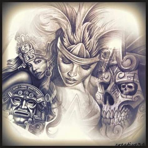 Aztec art Aztec-art Tribal patterns Mexican art Chicano tattoos Native American history History ...