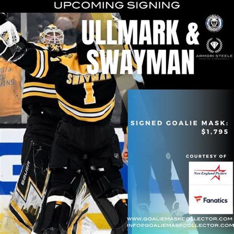 Alert: LINUS ULLMARK & JEREMY SWAYMAN Goalie Mask Signing! – Goalie ...